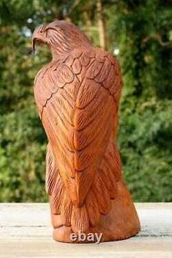 12 Large Wooden Eagle Statue Hand Carved Sculpture Figurine Art Home Decor Gift