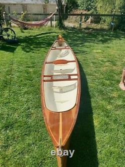 17ft Arkensaw Traveller wooden canoe, handmade by boatbuilder
