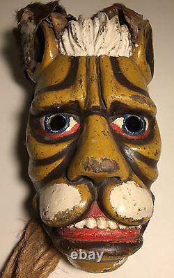 1960s, Ethnographic, Danced, Ecuadorian (Ecuador) Wooden Lion Mask withPatina