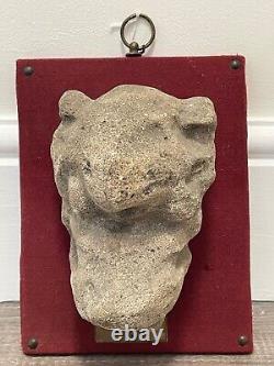 20th Century Postern Grotesque Dog Architectural Stone Sculpture Wall Plaque