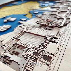 3D Wooden Wall Decorative map Ukraine decor Handmade Ukrainian art