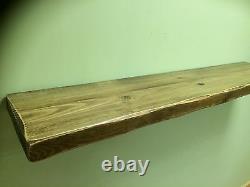 3x Wooden Rustic Solid Floating Hand Made Shelfs Mantel Beam Vintage Set Of 3