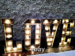 4ft Rustic Wooden wedding LOVE letters with LED lights