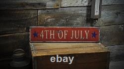 4th of July Stars Wood Sign Rustic Hand Made Vintage Wooden Sign