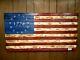 #52 Large Wooden handmade American Flag Natural Burnt Pine