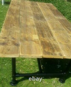 7ft garden dining room table reclaimed wood Kitchen furniture handmade unique