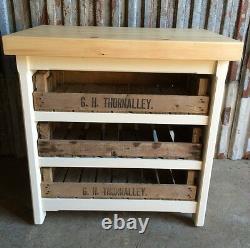A Rustic Wooden Pine Freestanding Kitchen Island Butchers Block Unit Any Colour