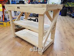 Acorn Work Bench Wooden Handmade Industrial Heavy Duty Table Suitable For Vice