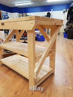 Acorn Work Bench Wooden Handmade Industrial Heavy Duty Table Suitable For Vice