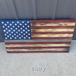 American Flag Distressed Green Line Military USA flag Betsy Ross Wooden Flag