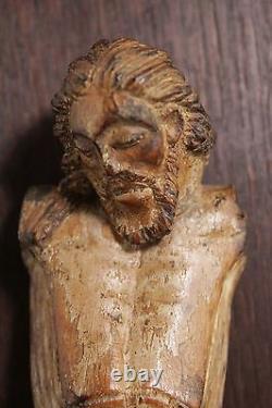 Antique 18th century, ca. 1740, wooden statue Corpus Christi, Jesus, 25cm/10inch