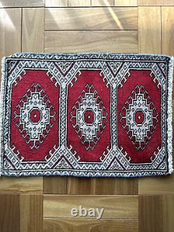 Antique 1980s Tribal Rugs, white & red, Pakistan Rugs