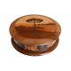 Antique Decorative Large Marquetry Wooden Round Box Hand Made Jewel Box 40's