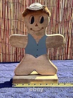 Antique Gingerbread Man! Handmade Wooden Christmas Holiday Decoration RARE