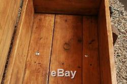 Antique Rustic Coffee Table Wooden Pine Chest Trunk Blanket Box Vintage Cottage