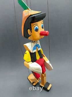 Antiques Pinocchio Wooden Doll Hand Made Dancing Ropes in Antique Natural Colors