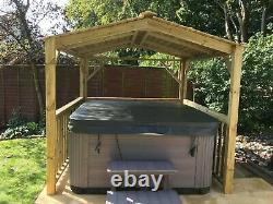 BEST WOODEN HOT TUB CANOPY-GAZEBO-OUTDOOR SHELTER, 2.6 metre Square