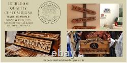 Bar and Grill Sign Custom Name Home Outdoor Carved Wooden Engraved Wood Plaque
