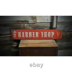 Barber Shop Wood Sign Rustic Hand Made Vintage Wooden Sign