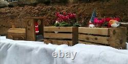 Beautiful Handmade Wooden Train Planter with Trailers
