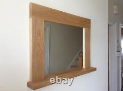 Beautiful Quality Handmade Solid Oak Wooden Mirror With Shelf