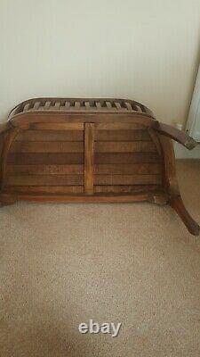 Bench wooden Small antique vintage handmade for display varnished vgc indoor