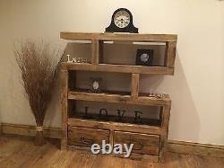 Bespoke Handmade Rustic Style Solid Wooden Shelving Unit / Bookcase