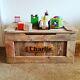 Bespoke handmade wooden toy trunk made of reclaimed wood customisable name