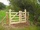 Bespoke wooden garden driveway gate, oak, handmade in the UK, solid wood gate