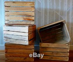 Best Wooden Apple Crates Fruit Boxes Home Decor Rustic Vintage Display Hamper