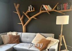 Bookshelf Tree-Branch Wooden, Book Stand, Handmade Floating Shelves