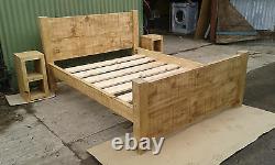 Brand New Solid Wood Rustic Chunky Kingsize Plank 5' Wooden Bed Chunky Bed Frame