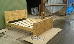 Brand New Solid Wood Rustic Chunky Kingsize Plank 5' Wooden Bed Chunky Bed Frame