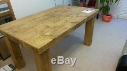 Brand New Solid Wood Rustic Chunky Wooden Plank Dining Table Made To Measure