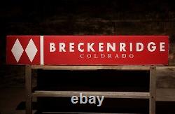 Breckenridge Colorado Snow Ski Double Diamond Sign Rustic Hand Made Wooden Sign