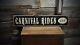Carnival Rides 25 Cents Wood Sign Rustic Hand Made Vintage Wooden