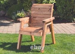 Charles Taylor Hand Made Chunky Rustic Wooden Garden Chair Furniture Flat Packed