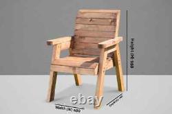 Charles Taylor Hand Made Chunky Rustic Wooden Garden Chair Furniture Flat Packed