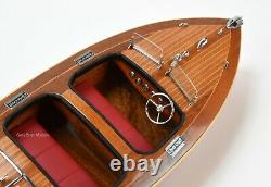Chris Craft Barrel Back Handmade Wooden Classic Boat Model 21.5