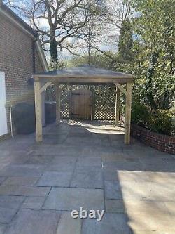 Chunky 3m Wooden Gazebo Pergola Hand Made Not Kit Includes Assembly Nationwide