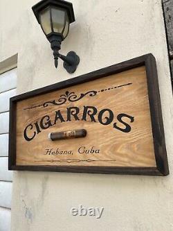 Cigar Bar Whiskey Bar Saloon Wood Sign Raised Rustic Tavern Lounge Antique Look