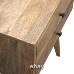 Classic Wooden Bedside Table 2 Drawers Oak Nordic Handmade Furniture