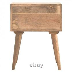 Classic Wooden Bedside Table 2 Drawers Oak Nordic Handmade Furniture