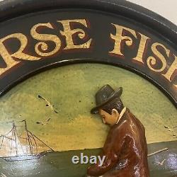 Coarse Fishing Pleasure Steamer' Large Hand Painted 3D Effect Wooden Sign