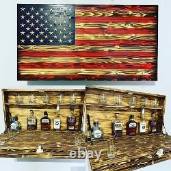 Concealment American flag case bar, Murphy bar, hidden bar, liqour cabinet