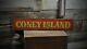 Coney Island Distressed Sign Rustic Hand Made Vintage Wooden