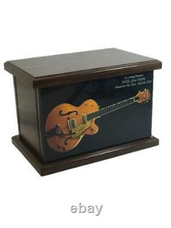 Cremation Urn, Wood funeral Urn, Guitar Wooden Urn with custom personalization