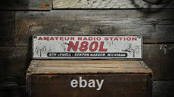 Custom Amateur Radio Station Sign -Rustic Hand Made Distressed Wooden