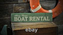 Custom Boat Rental Lake House Sign Rustic Hand Made Wooden Sign