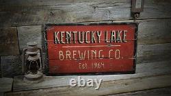 Custom Brewing Company Est. Date Sign Rustic Hand Made Wooden Sign
